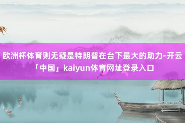 欧洲杯体育则无疑是特朗普在台下最大的助力-开云「中国」kaiyun体育网址登录入口