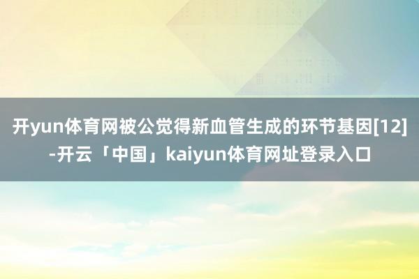 开yun体育网被公觉得新血管生成的环节基因[12]-开云「中国」kaiyun体育网址登录入口