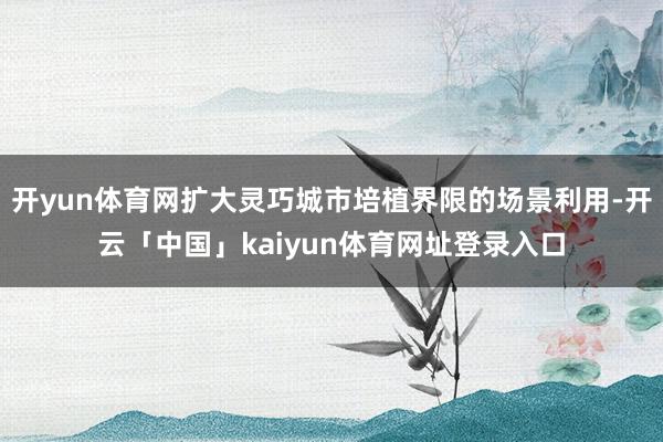 开yun体育网扩大灵巧城市培植界限的场景利用-开云「中国」kaiyun体育网址登录入口